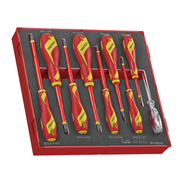 Teng Tools TEDV909N - 9 Piece 1,000 Volt Insulated Screwdriver Set in TEDV909N